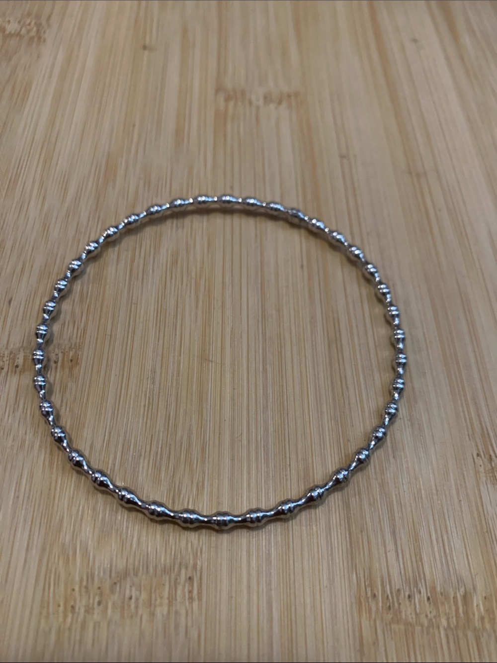 Silver Textured Bangle Bracelet